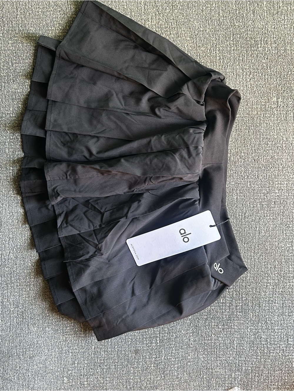 ALO Yoga Black Pleated Mini Skirt